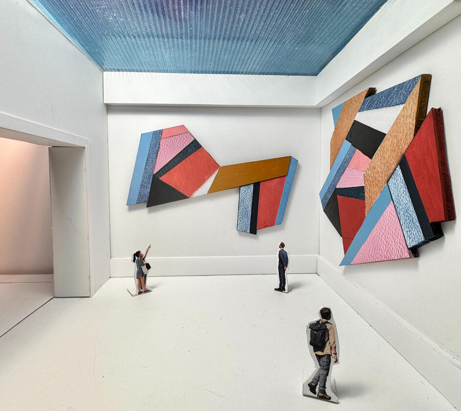 Tulip Fields Reimagined From Above. Mixed Media. Each Piece Approx 16&#39; High.